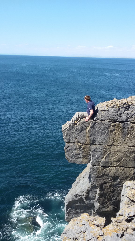 DAy tour to the Cliffs of Moher, Joey on the overhang