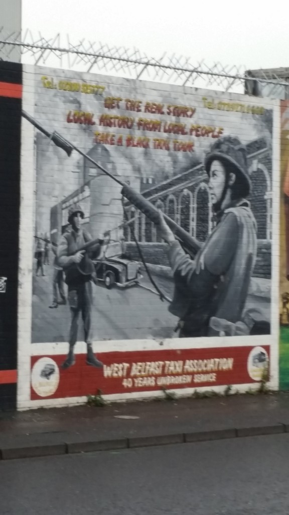 British soldiers on a mural on the Falls Road, Belfast City